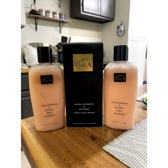 NEW Signature Club A (2) Alpha Hydroxy & Retinol Daily Face Washes 12.oz/340g - Picture 1 of 3